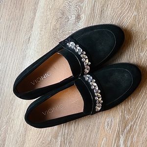 Vionic Avvy Jeweled Suede Loafers Size 6.5